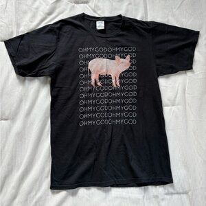 Shane Dawson “Oh My God” Pig Graphic T-Shirt Black Merch - Size S
